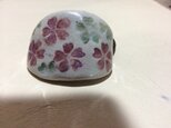 陶器の髪ゴム  花模様の画像