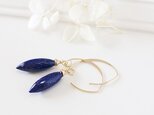[再販}大粒*ラピスラズリ・デュウドロップピアス