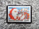フィンランド クリスマス切手ブローチ511の画像