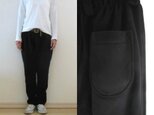 ゆるりコートパンツ(裏付)　黒アンゴラ混wool