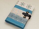 手漉き和紙カードケース＜幾何学模様ブルー＞の画像