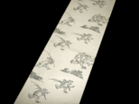 京袋帯　鳥獣戯画　捺染　綴風　正絹の画像