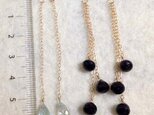 【T様注文品】アクアマリン、ブラックスピネルピアスチャーム