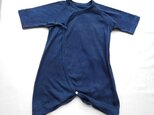 新生児用・オーガニックコットン・コンビ肌着・藍染め(50サイズ)の画像