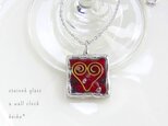 ステンドグラス＊ハートのネックレス（赤）