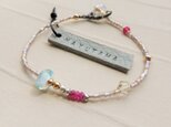 再出品　ルビー×ヴェネチアンシードglassbracelet(sorairo）の画像