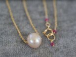 ピンクパールの１粒ネックレス