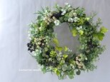 （再）green,white　&　black　berry：wreathの画像