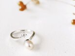 Oval 真珠 オープン リング シルバー925