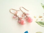 LOVE antique rose 天然石 K14GF ピアス インカローズ【ESMÉ】の画像