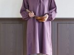 リネン　紫色の割烹着の画像