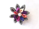 古布　つまみ細工　ブローチ　no5