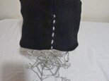 男女兼用リバーブルニット帽子黒×杢グレーの画像