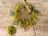 ミモザのリースとトピアリーのセット