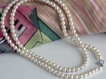 再販　コットンパールのロングネックレス１００ｃｍ