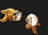 vintage・大粒ビジュー2wayチタンピアス・クリスタルの画像