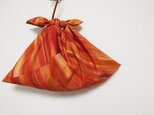 絹紬のあずま袋＊橙色の画像
