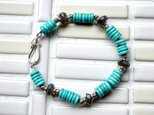 ターコイズ（ロンデル）とラブラドライトのブレスレット