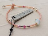 ルビー×フランスアンティークglassbracelet（sorairo)の画像