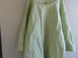 ワッシャーリネンヨークプルオーバー（ライム）