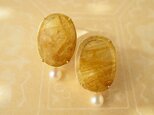 【W】様　オーダー品　K18   rutile quartz・Pearl Earringsの画像