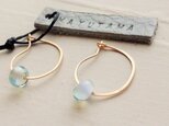 14kgf ガラスのピアス（opal)の画像