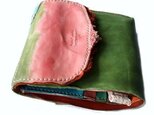 half wallet オリーブ×ピンクの画像