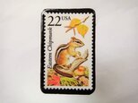 アメリカ　野生動物切手ブローチ 812の画像