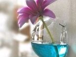 ガラスのインテリア。。。壁掛け花瓶（15cm)　テラリウムにも！の画像