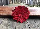 革花のブローチピン 2Lｻｲｽﾞ 赤の画像
