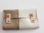 革のティッシュケース　/　ベージュ×ホワイト
