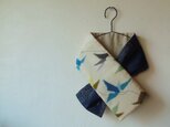銘仙×リネンの小さな襟巻き「折り鶴」プチマフラー　ネックウォーマーの画像