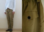 ダークベージュストレッチチノ　すらりパンツの画像