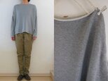 グレー杢ウラ毛 シンプルボートネックプルの画像