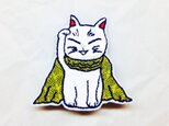 刺繍ブローチ　「旅する招き猫」の画像