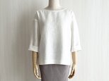ベーシックプルオーバー_選べる衿ぐり&袖丈&サイズ_リネン100%_White