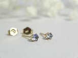 《再》mignonタンザナイトのスタッドピアス　３mm【K14gf】の画像