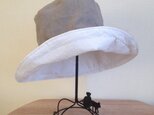 受注製作 グランジリネン&コットンレース 54から65cm キャプリーヌ 帽子の画像
