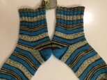 ドイツソックヤーンの手編み靴下【タクト】送料込の画像