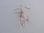 ローズクォーツシルバーピアス＊Pale Pink Icicles＊ピンクのつらら＊淡水パール＊ピンクアメジストの画像