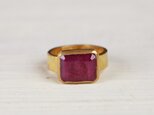 古代スタイル　天然ルビー　指輪　9号