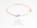 ◇uni◆douce◇愛する人を想う～宝石質ピンクアメジストの一粒ブレスレット