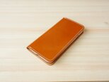牛革 iPhone6/6sカバー  ヌメ革  レザーケース  手帳型  キャメルカラーの画像