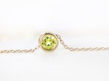 [8月誕生石]ペリドットのベゼルネックレス