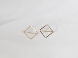 [14kgf]線でつくる - スクエアのイヤリング【ノンホールピアス】
