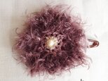 【!★SALE★!】 ふわふわお花のヘアパッチン☆【パープル】の画像