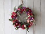 貝細工と千日紅の春色リース