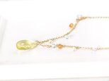 [宝石質]Yellow iris*大粒レモンクォーツネックレス