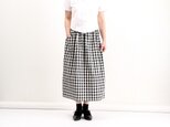 白黒チェックのギャザースカート#91
