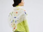 【WREATH】花/リース柄ストール ruinuno(ルイヌノ) フェルト ウール スカーフの画像